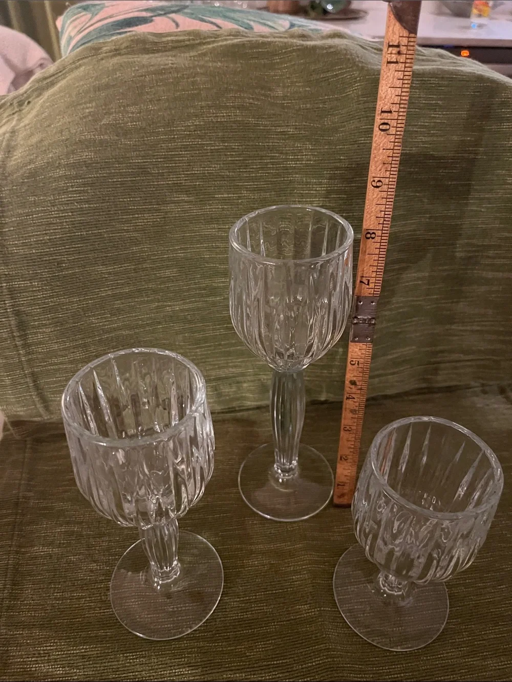 Vintage Home Interiors  Homeco votive Candle Holders, Set of 3 heavy glass